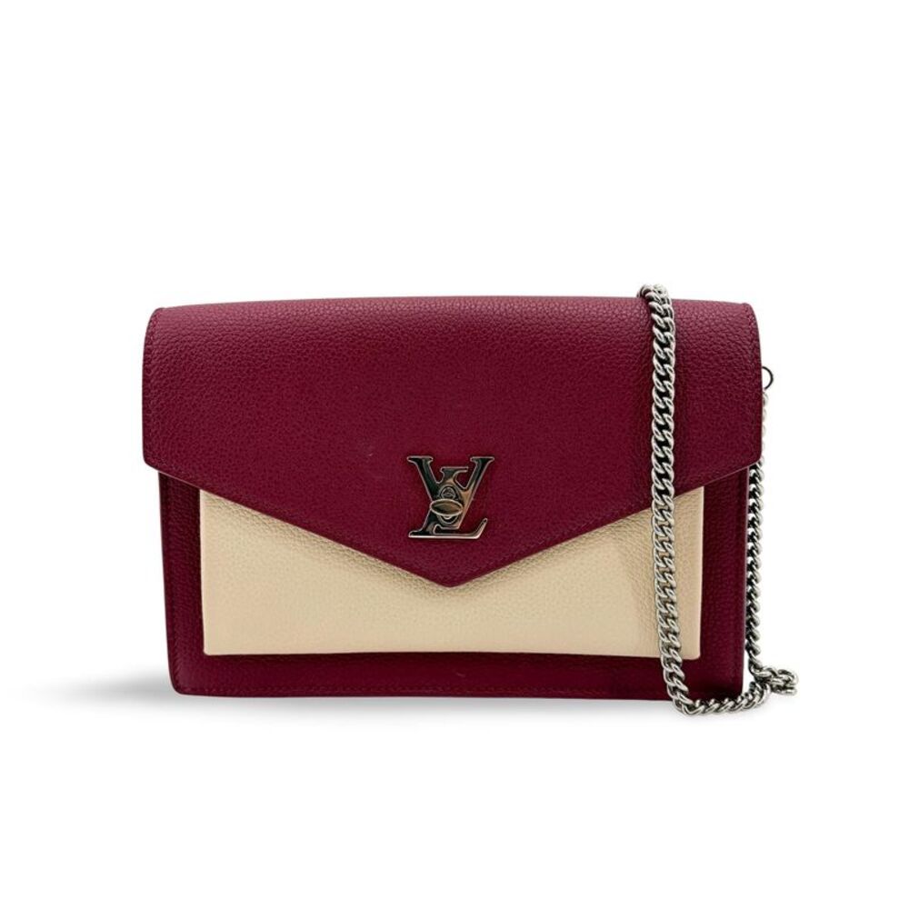 Louis Vuitton My Lock Me Chain Bag Burgundy Beige